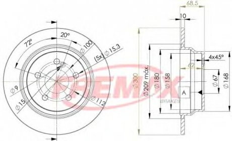 Задний тормозной диск fremax BD-0413