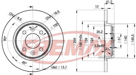 Передний тормозной диск fremax BD-4707