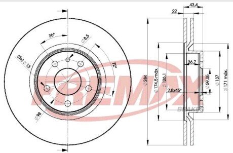 Гальмівний диск fremax BD1548 на Фиат Добло