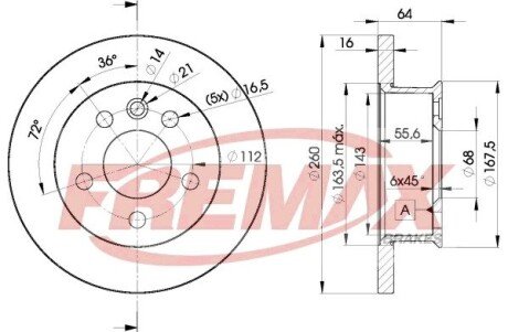 Гальмівний диск fremax BD3013