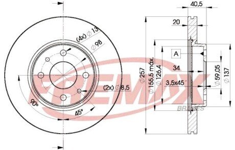 Тормозной диск fremax BD5056 на Фиат Браво