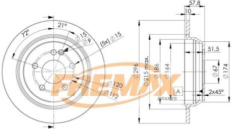 Задній гальмівний (тормозний) диск fremax BD-0416