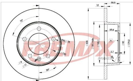 Задний тормозной диск fremax BD-1410 на Рено Мастер 2