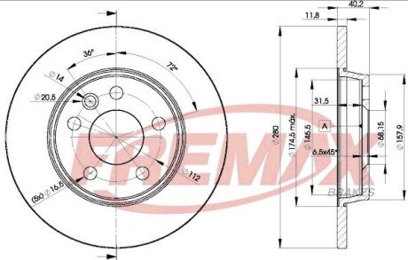 Задний тормозной диск fremax BD-3111 на Фольксваген Транспортер т5