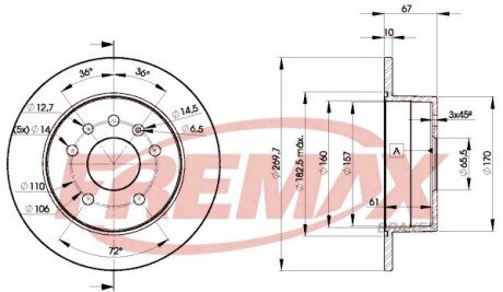 Задний тормозной диск fremax BD-9101