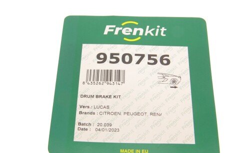 Ремкомплект колодок стояночного гальма frenkit 950756