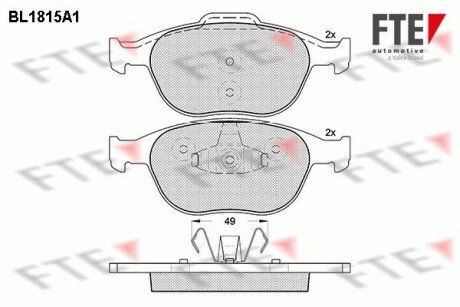 Комплект гальмівних колодок fte 9010393 на Форд Фокус 1