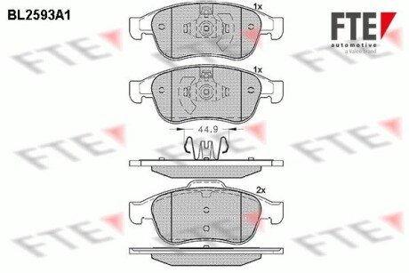 Комплект гальмівних колодок fte 9010844 на Рено Modus