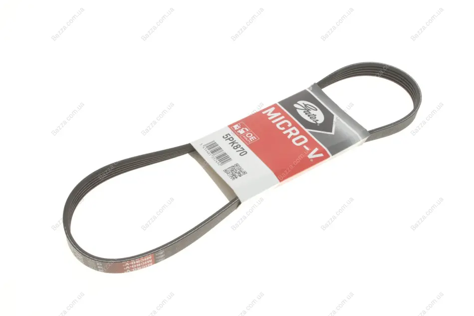 Пасок поліклиновий Chevrolet Lanos 04- Daewoo Nexia 95- Ford Focus II 08-11, Mondeo I 93-96/ II 96-00 Mitsubishi Lancer (CB) 92-96 Opel Astra G 98-05 Subaru Legacy (B13) 03-09 gates 5PK870