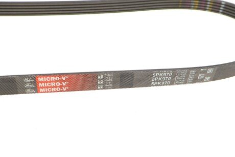 Пасок полiклиновий Daewoo Lanos, Nexia Alfa Romeo 145/146/155 Fiat Croma, Tempra, Tipo Opel Kadett, Vectra Peugeot 405 Toyota Avensis, Carina, Celica, Corolla gates 5PK970