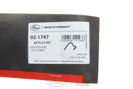 Патрубок 4275-21747 gates 021747