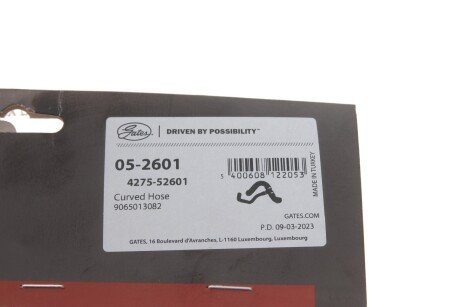 Патрубок радиатора gates 052601