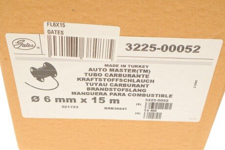 Шланг топливный D6,0мм gates FL6X15