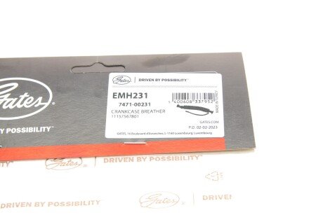 Шланг вентиляції пластиковий з фітингами gates EMH231