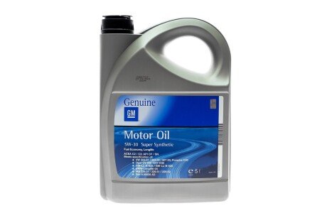 Олива моторна Super Synthetic SAE 5W30 (504/507) (5 Liter) general motors 93165010