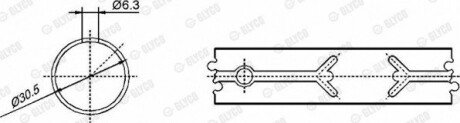 1 шт. Втулка верхньої головки шатуна DB 601-603 28MM glyco 55-3635 SEMI на Мерседес Sprinter w901/w905