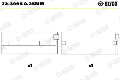 Головний ролик glyco 72-3995 0.25MM на Фиат Браво