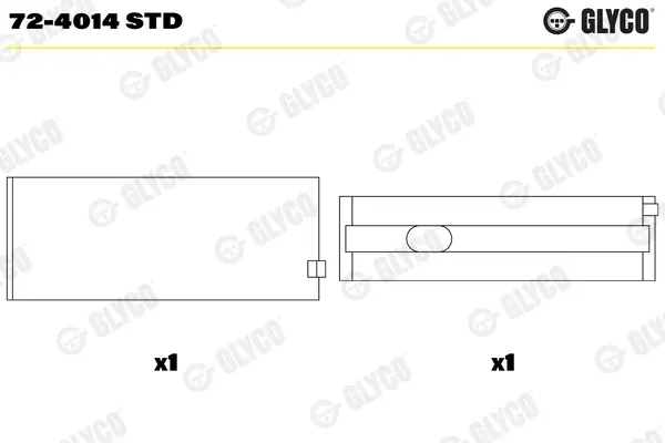 Подшипник коленвала Glyco 724014STD (фото 1)