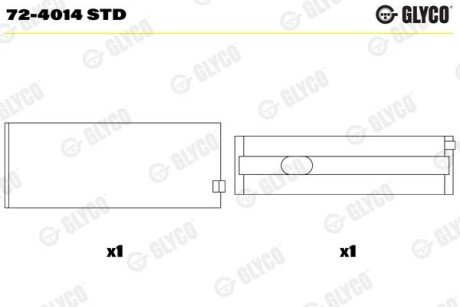 Подшипник коленвала glyco 72-4014 STD на Hyundai Матрикс