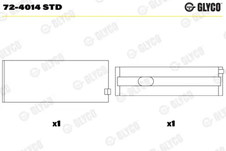Подшипник коленвала glyco 724014STD Hyundai Матрикс