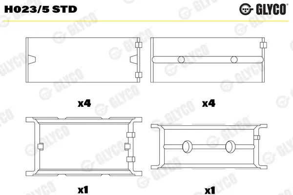 Подшипник коленвала glyco H0235STD