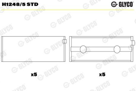 Подшипник коленвала glyco H12485STD на Митсубиси Паджеро 2