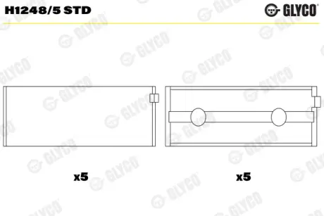 Подшипник коленвала glyco H12485STD Митсубиси L200