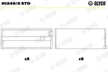 Подшипник коленвала glyco H1249/5 STD на Ниссан Almera Tino