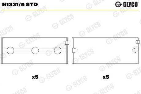 Подшипник коленвала glyco H1331/5 STD на Сузуки Гранд Витара