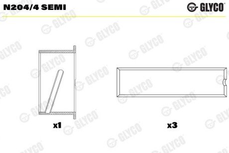 Подшипник распредвала glyco N2044SEMI