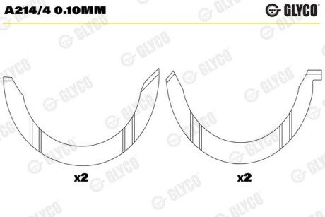 Полукольца glyco A214/4 0.10MM на Форд Эскейп