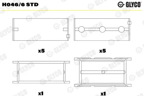 Вкладиші корінні (к-кт) glyco H0466STD Вольво 850