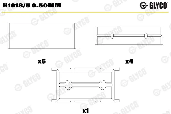Вкладиші корінні (к-кт) glyco H10185050MM