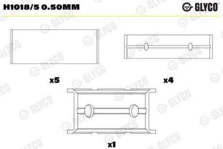 Вкладиші корінні (к-кт) glyco H10185050MM на Рендж (ленд) ровер Дефендер