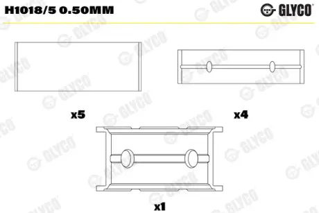 Вкладиші корінні (к-кт) glyco H10185050MM