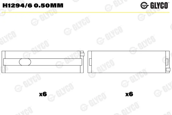 Вкладиші корінні (к-кт) glyco H1294/6 0.50MM