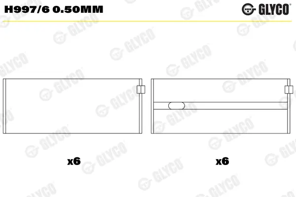 Вкладыши коренные Glyco H9976050MM (фото 1)