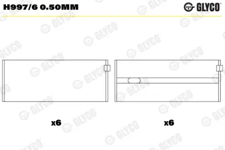 Вкладыши коренные Glyco H9976050MM