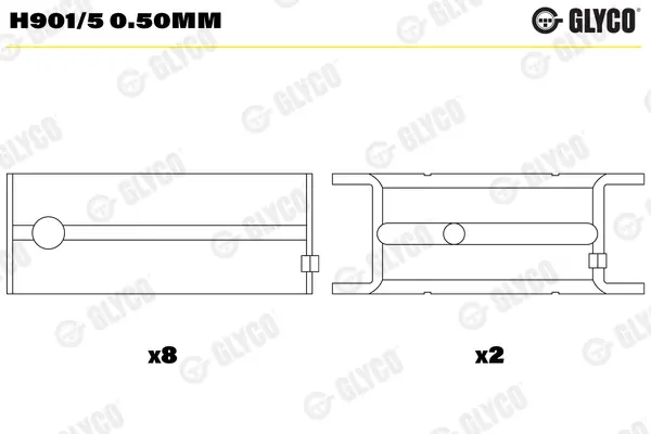Вкладыши коренные Glyco H9015050MM (фото 1)