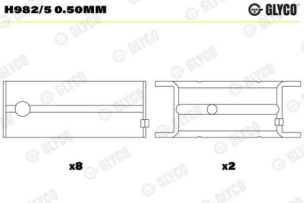 Вкладыши коренные Glyco H9825050MM (фото 1)