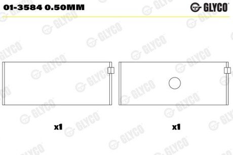 Вкладыши шатунные glyco 01-3584 0.50MM на Мерседес Sprinter w901/w905