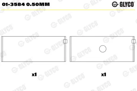 Вкладыши шатунные glyco 01-3584 0.50MM Мерседес W202