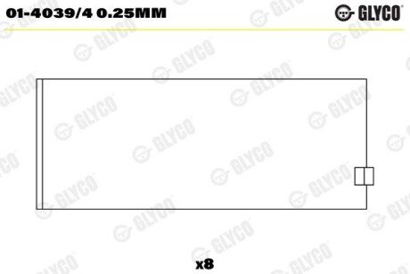 Вкладиші шатунні glyco 01-4039/4 0.25MM на Rover Streetwise