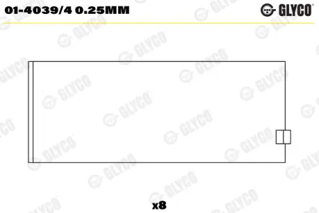 Вкладиші шатунні Glyco 014039/4025MM