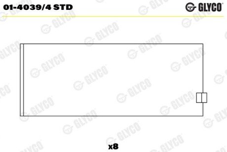 Вкладиші шатунні glyco 01-4039/4 STD на Rover Streetwise