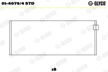 Вкладыши шатунные glyco 01-4079/4 STD на Фиат Пунто