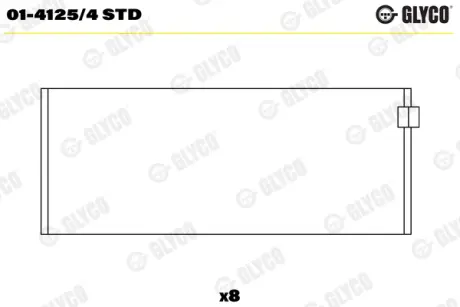 Вкладыши шатунные glyco 0141254STD Пежо 405