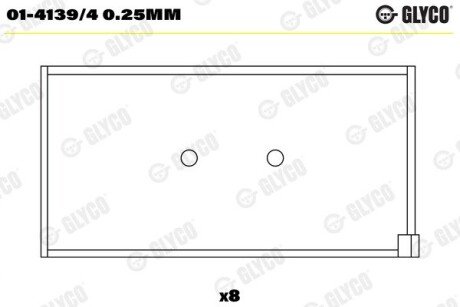 Вкладиші шатунні glyco 01-4139/4 0.25MM на Фиат Уно