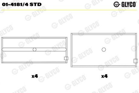 Вкладиші шатунні glyco 01-4181/4 STD на Фиат Дукато