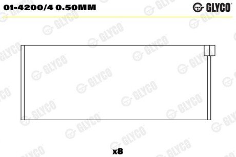 Вкладыши шатунные glyco 01-4200/4 0.50MM на Пежо 405